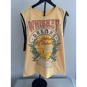 Goodie Two Sleeves Whiskey Dreams Graphic Tank XL Chain Side Sleeveless Top